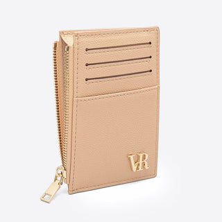 Tarjetero VR Beige Tarjetero Cremallera Valentina Rivera 