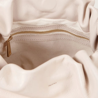 Interior forro algodón natural bolso Carmen marfil bolsillo cremallera — Valentina Rivera Madrid