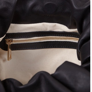 Interior forro algodón natural bolso Carmen negro bolsillo cremallera — Valentina Rivera Madrid