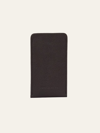 Zoe Leather Glasses Case in Cocoa | Pebbled Leather 