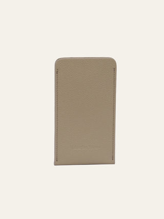 Zoe Leather Glasses Case in Taupe | Pebbled Leather 