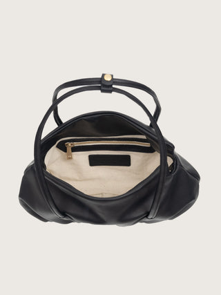 Interior forro algodón natural bolso Leonor Negro bolsillo cremallera — Valentina Rivera Madrid