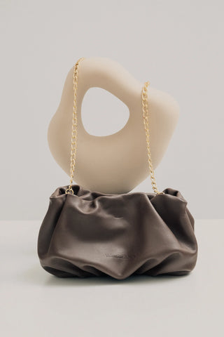Bolso Mini Carmen chocolate en escultura,  hecho a mano España — Valentina Rivera Madrid