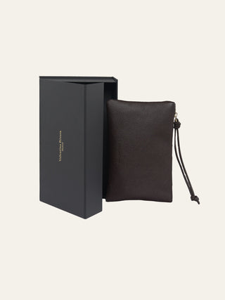 The Victoria Clutch | Cocoa Pebbled Leather