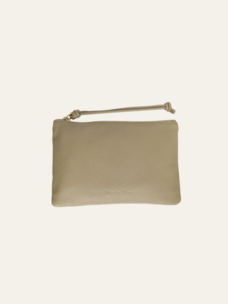 The Victoria Clutch | Taupe Pebbled Leather