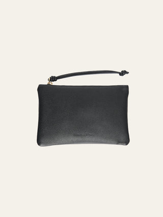 The Victoria Clutch | Black Pebbled Leather