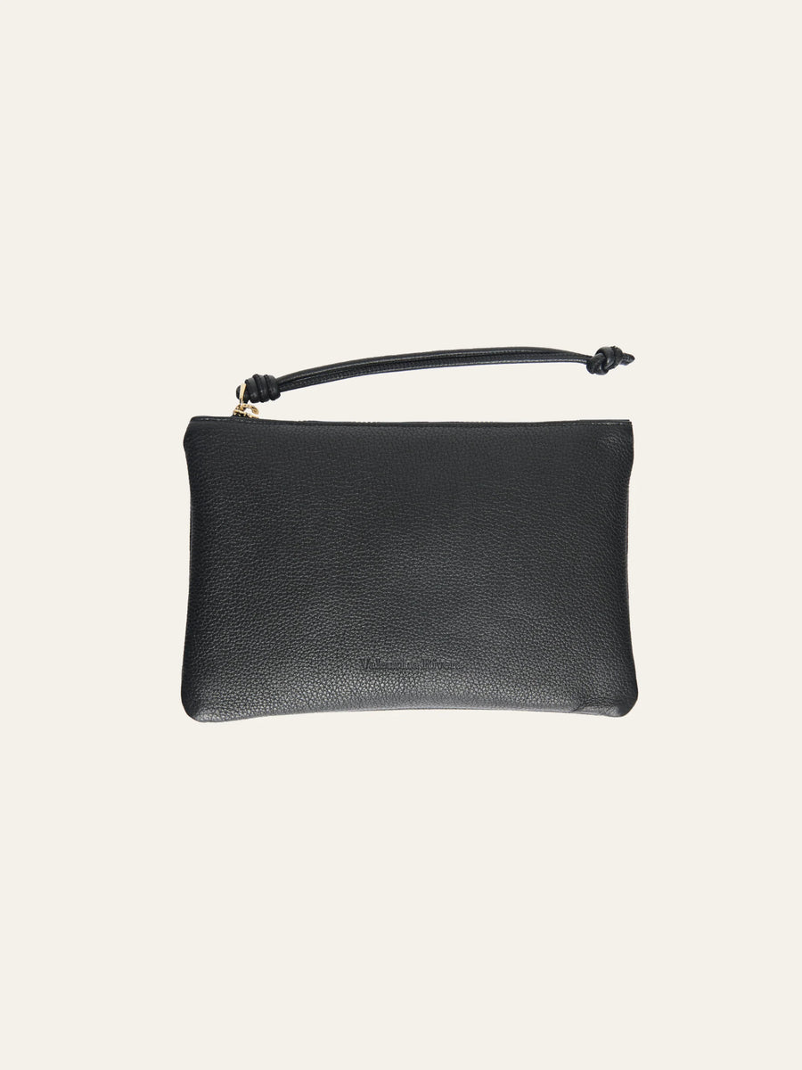 The Victoria Clutch | Black Pebbled Leather